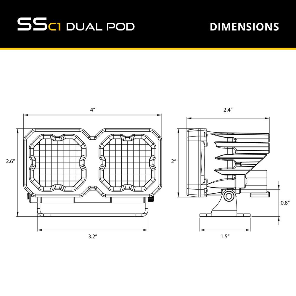 Diode Dynamics SSC1 Dual Infrared/White LED Pod